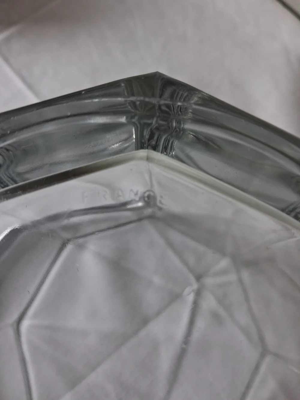 Vintage Luminarc Octime Glass Ice Bucket Octagon French MCM Modern Chrome